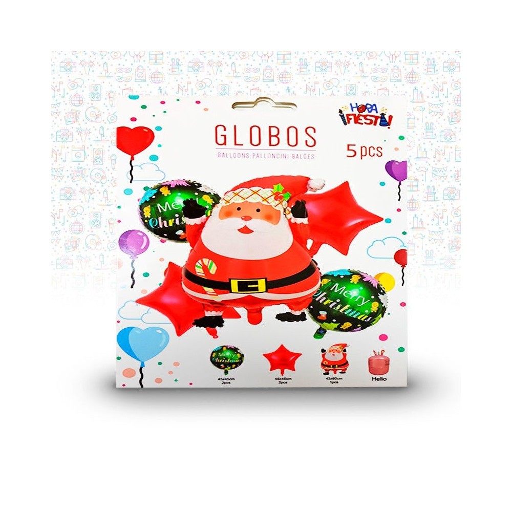 pack globos navidad papá noel