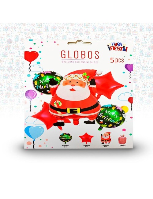 pack globos navidad papá noel
