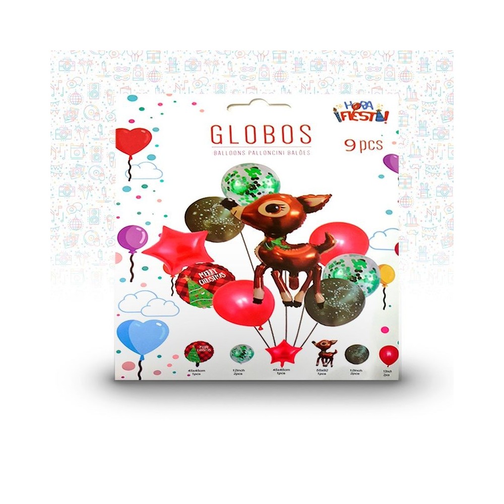 pack globos navidad ciervo