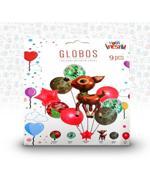 pack globos navidad ciervo