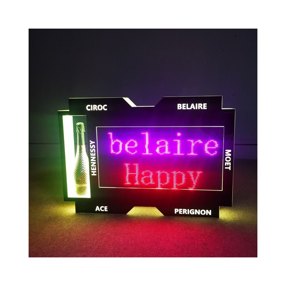 caja luz programable para botellas