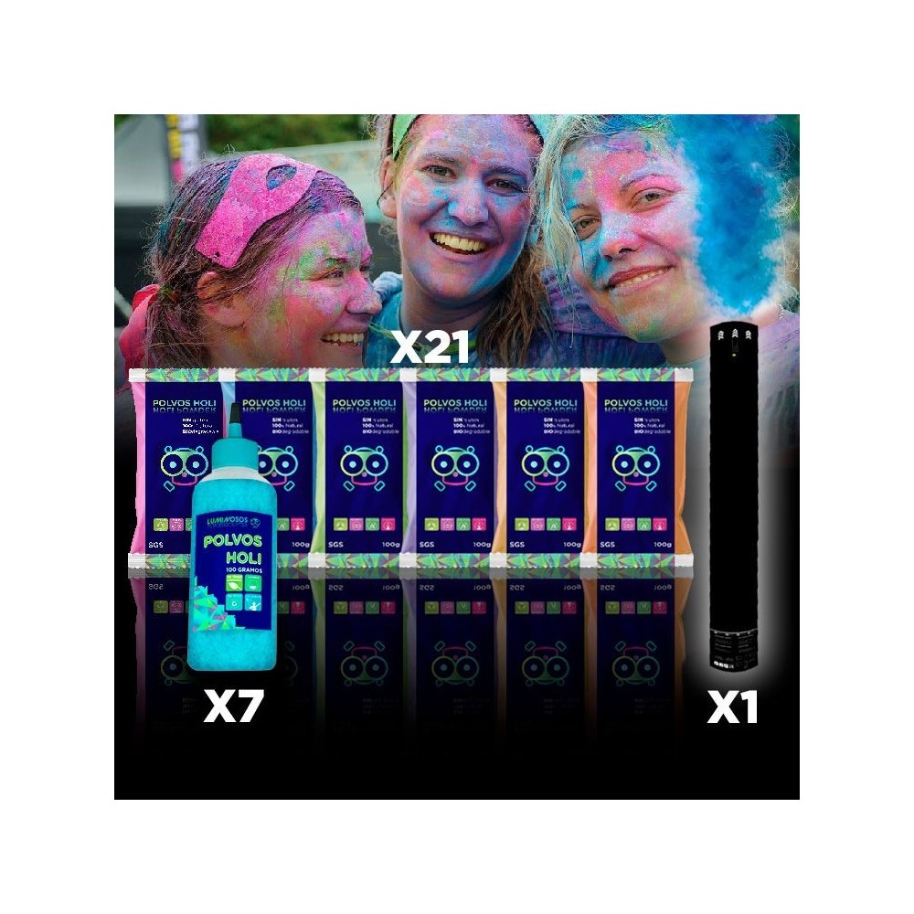 Pack Polvos Holi para Amigos 21 personas