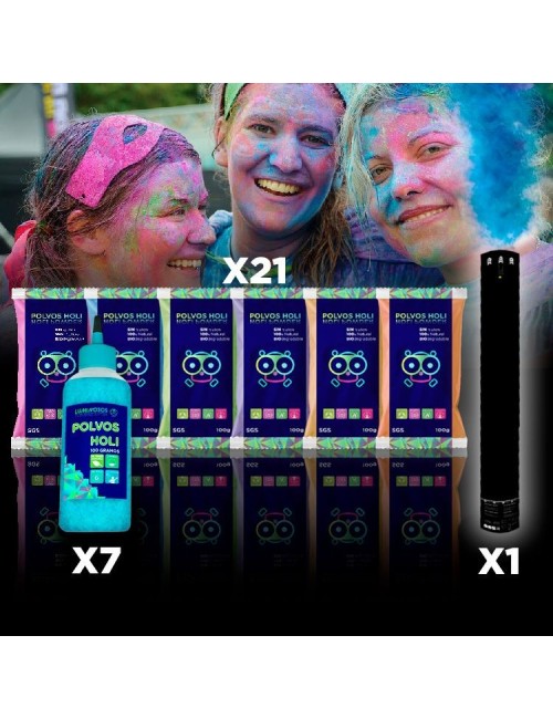 Pack Polvos Holi para Amigos 21 personas