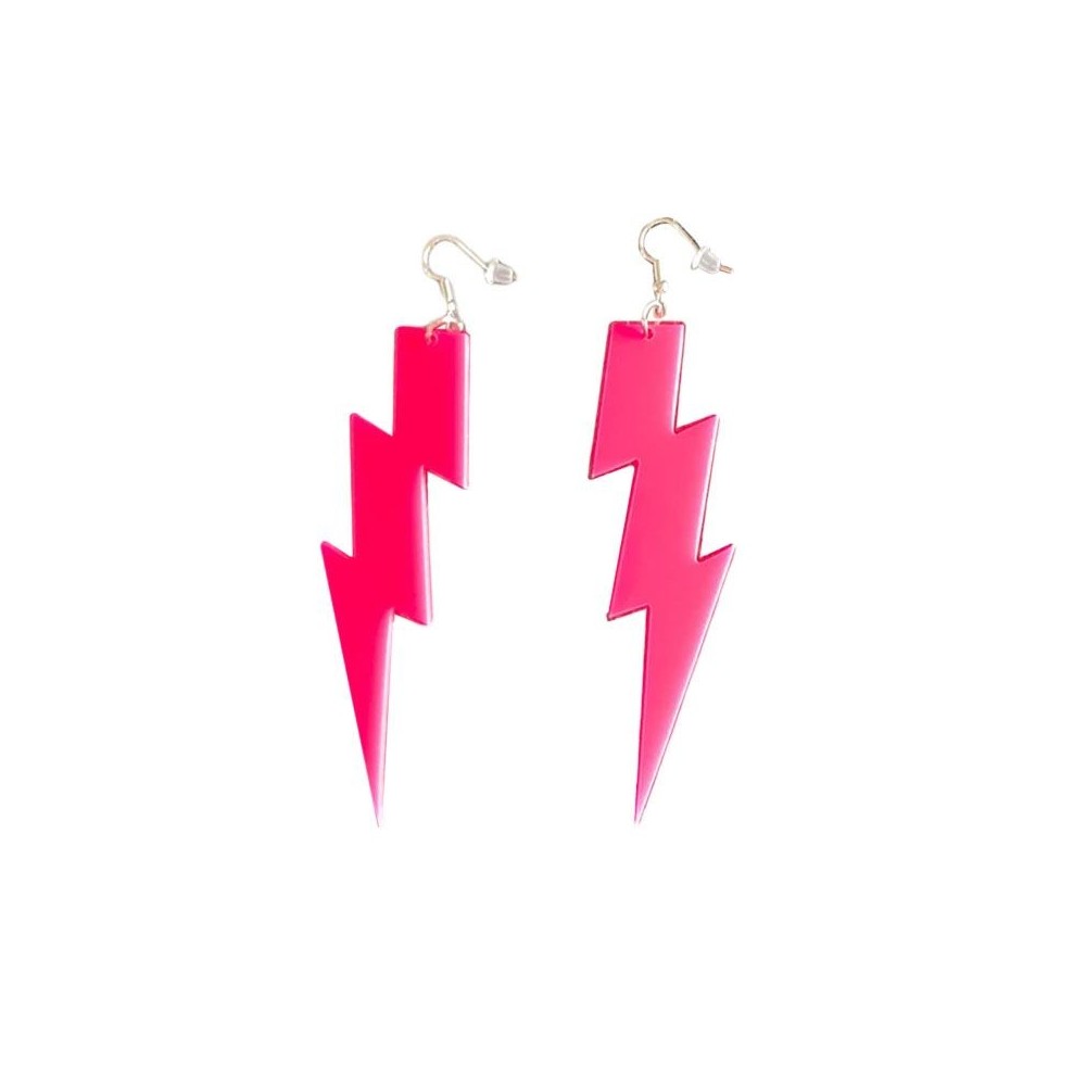 Pendientes Neón UV Rayo rosas