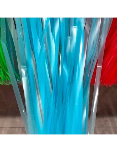 Cortina Flecos Neón UV azul