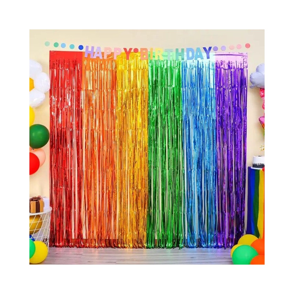 Cortina Flecos Neón UV variados