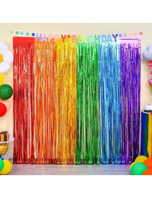 Cortina Flecos Neón UV variados