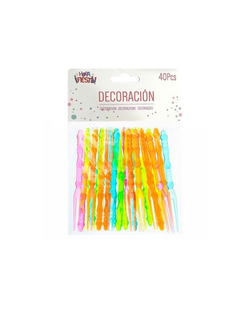 Palillos luminosos uv para fiestas tenedor