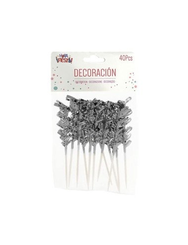 Palillos plumas metalizadas doradas