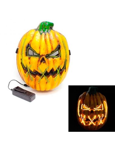 Máscara Led Calabaza Naranja