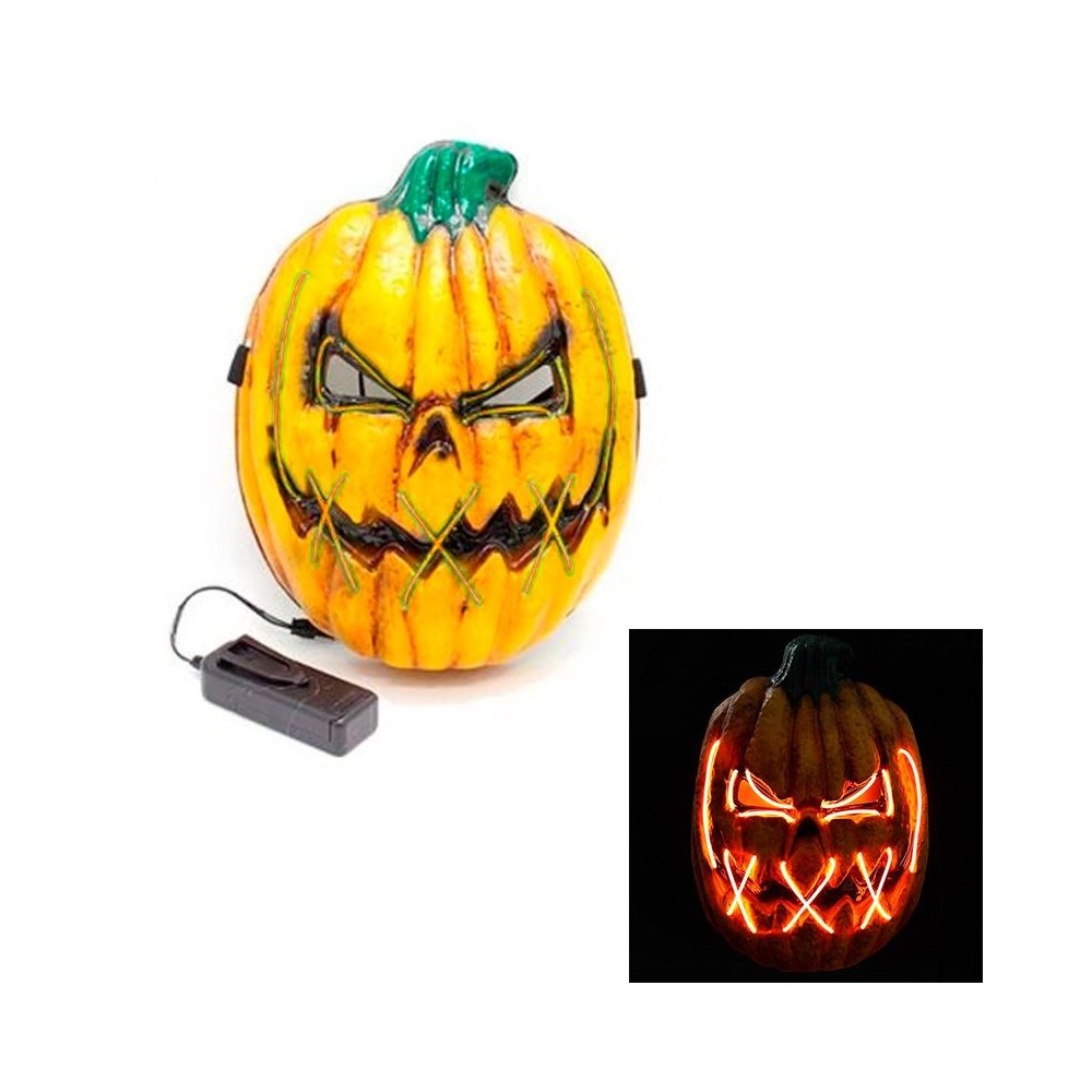 Máscara Led Calabaza Naranja