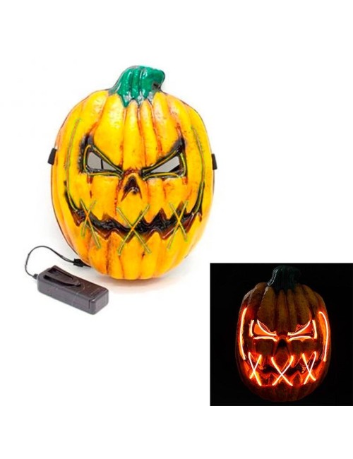 Máscara Led Calabaza Naranja