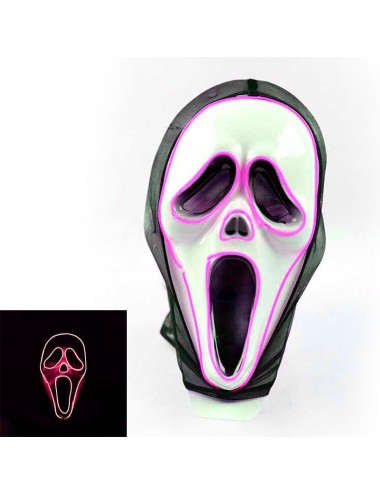 Máscara LED Scream rosa