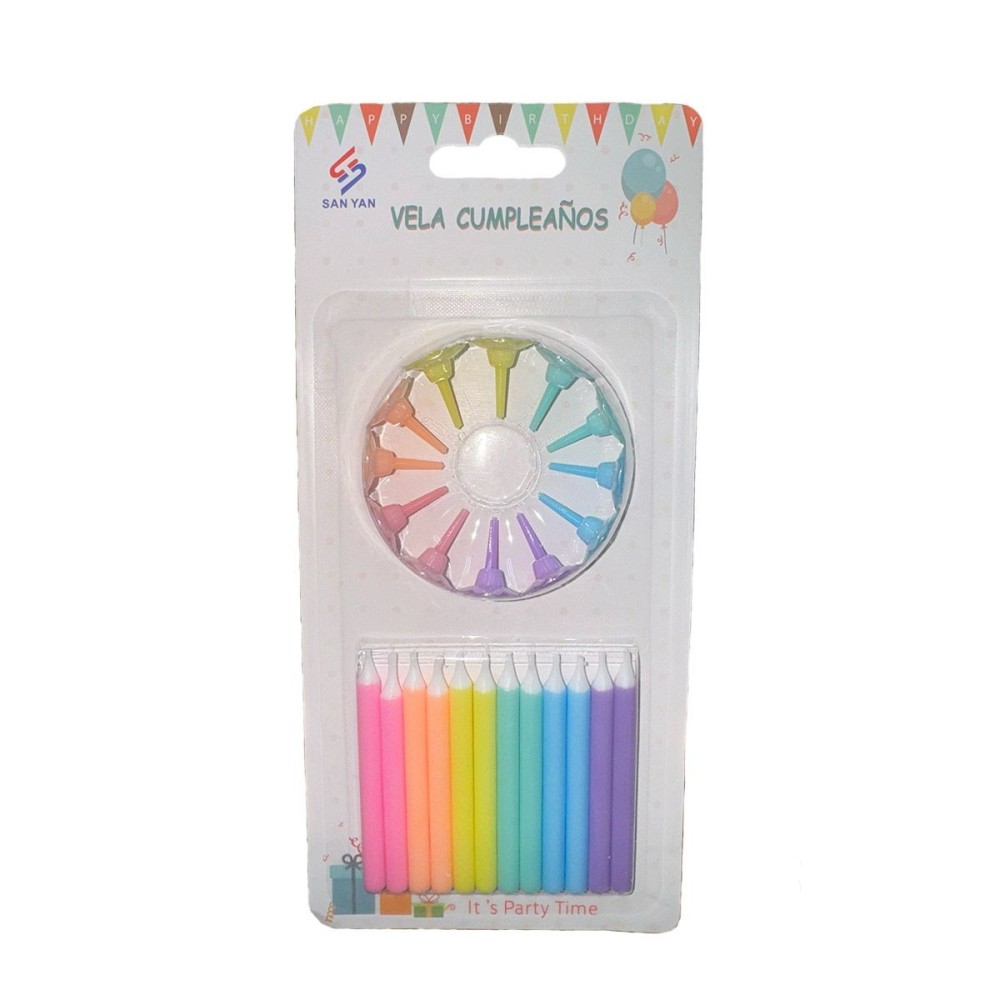 velas neón cumpleaños