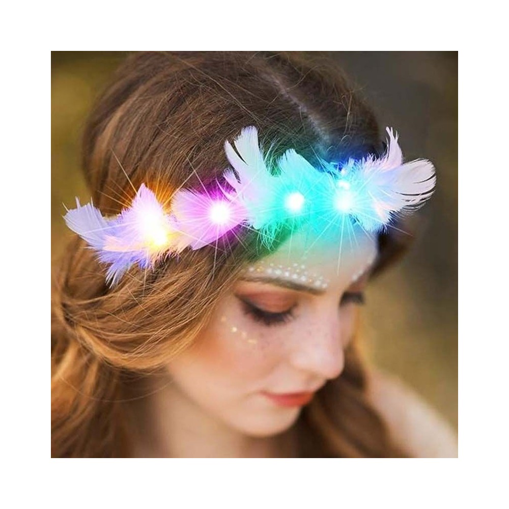 Diadema LED Plumas