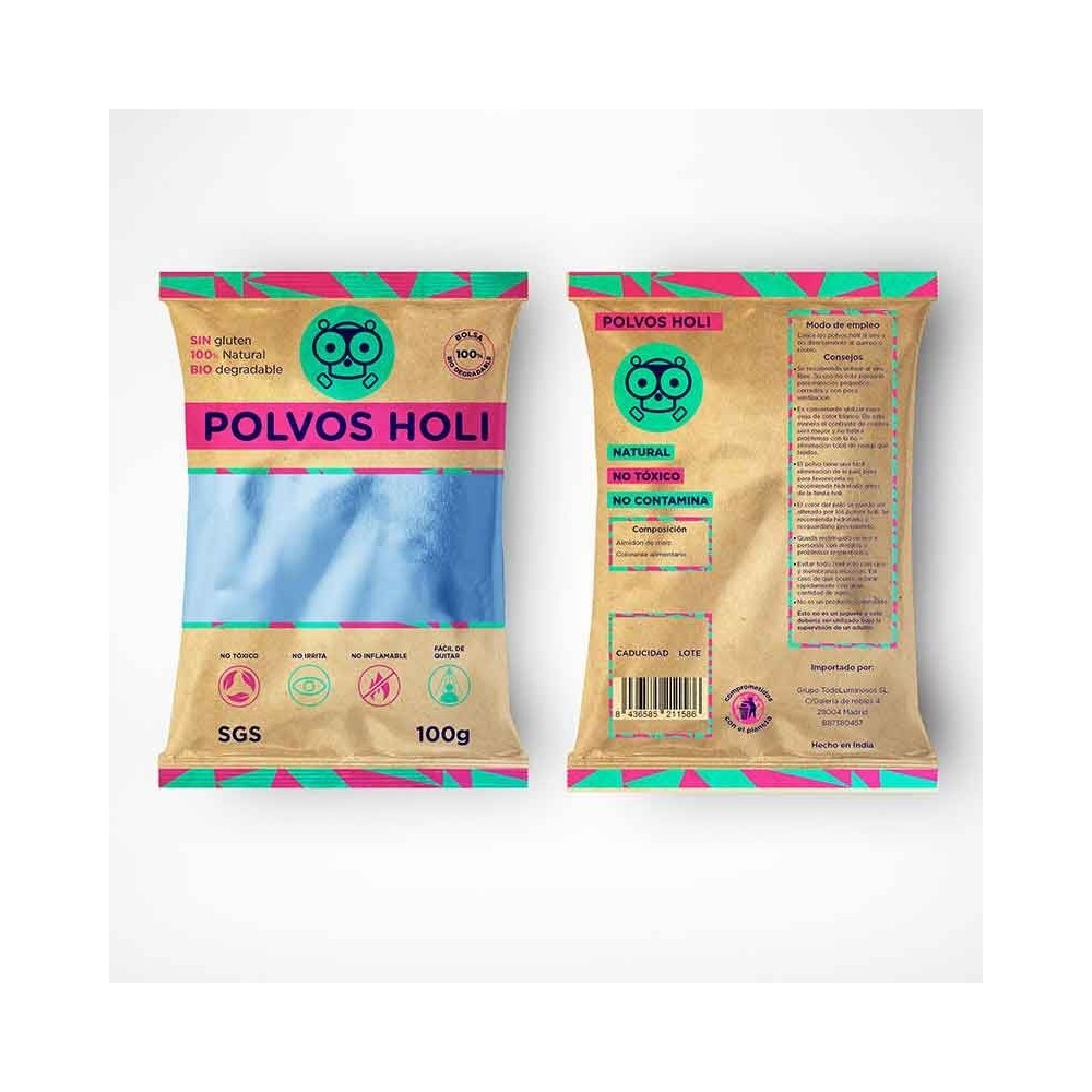 Polvos Holi de Colores azul