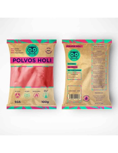 Polvos Holi de Colores rojo