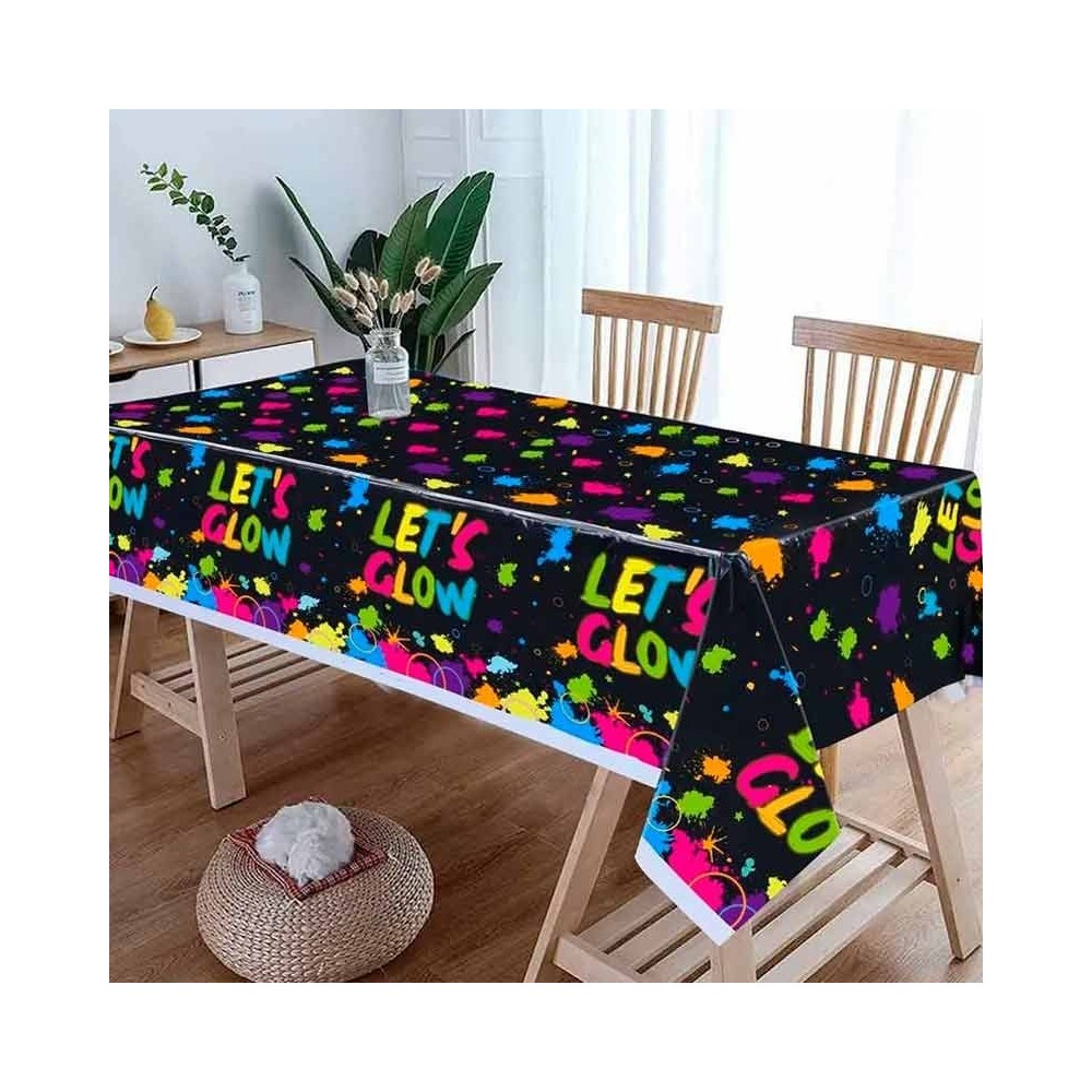 Mantel desechable efecto neón