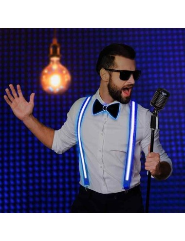 tirantes led luminosos azul