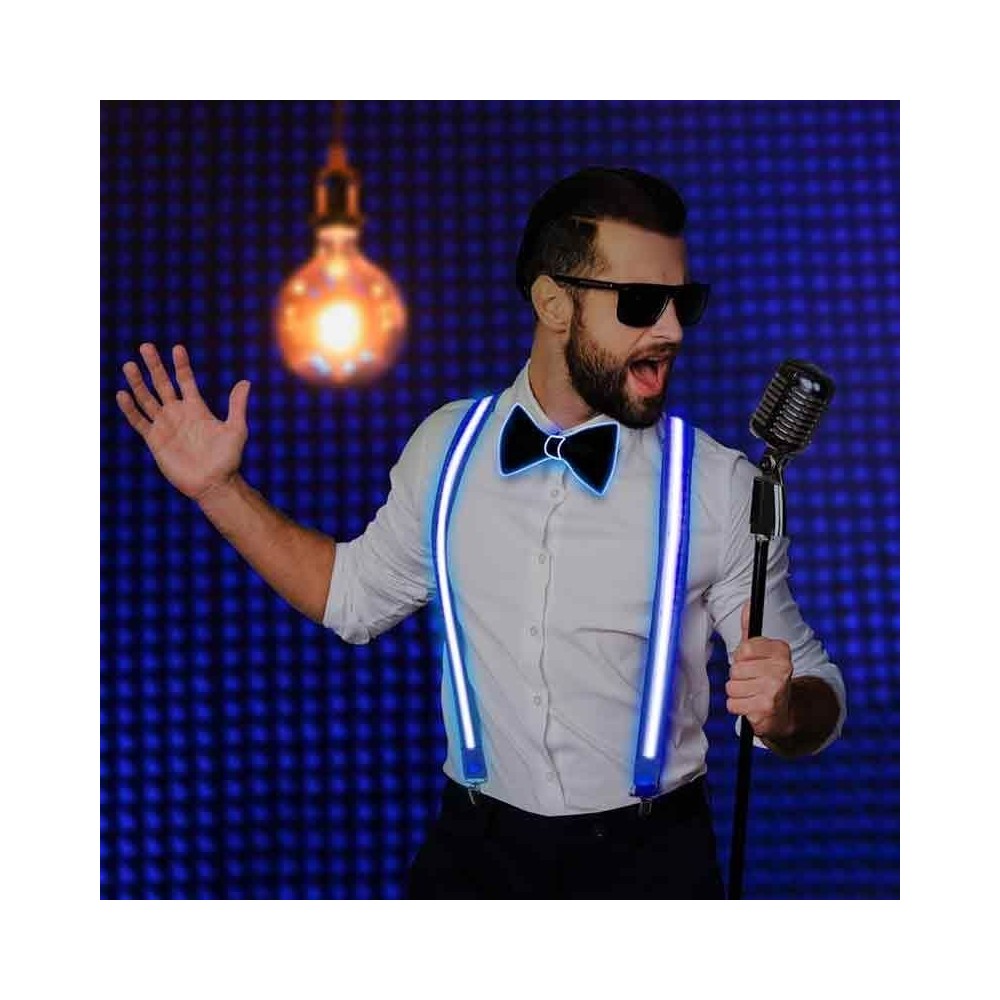 tirantes led luminosos azul