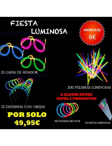 Ziitty Barras Luminosas, 100 Pulseras Luminosas Fluorescentes y 100  Conectores por 9,99€
