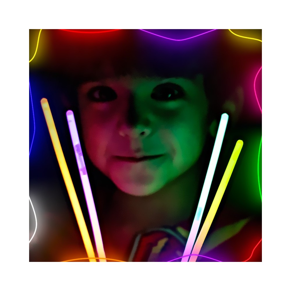 Pulseras y barritas fluorescentes para fiestas infantiles