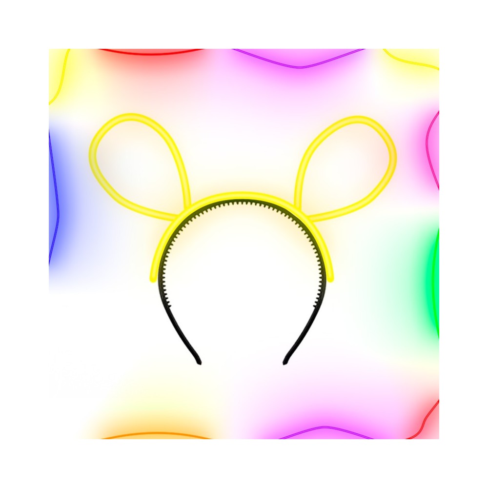 Diadema con orejas luminosas amarilla