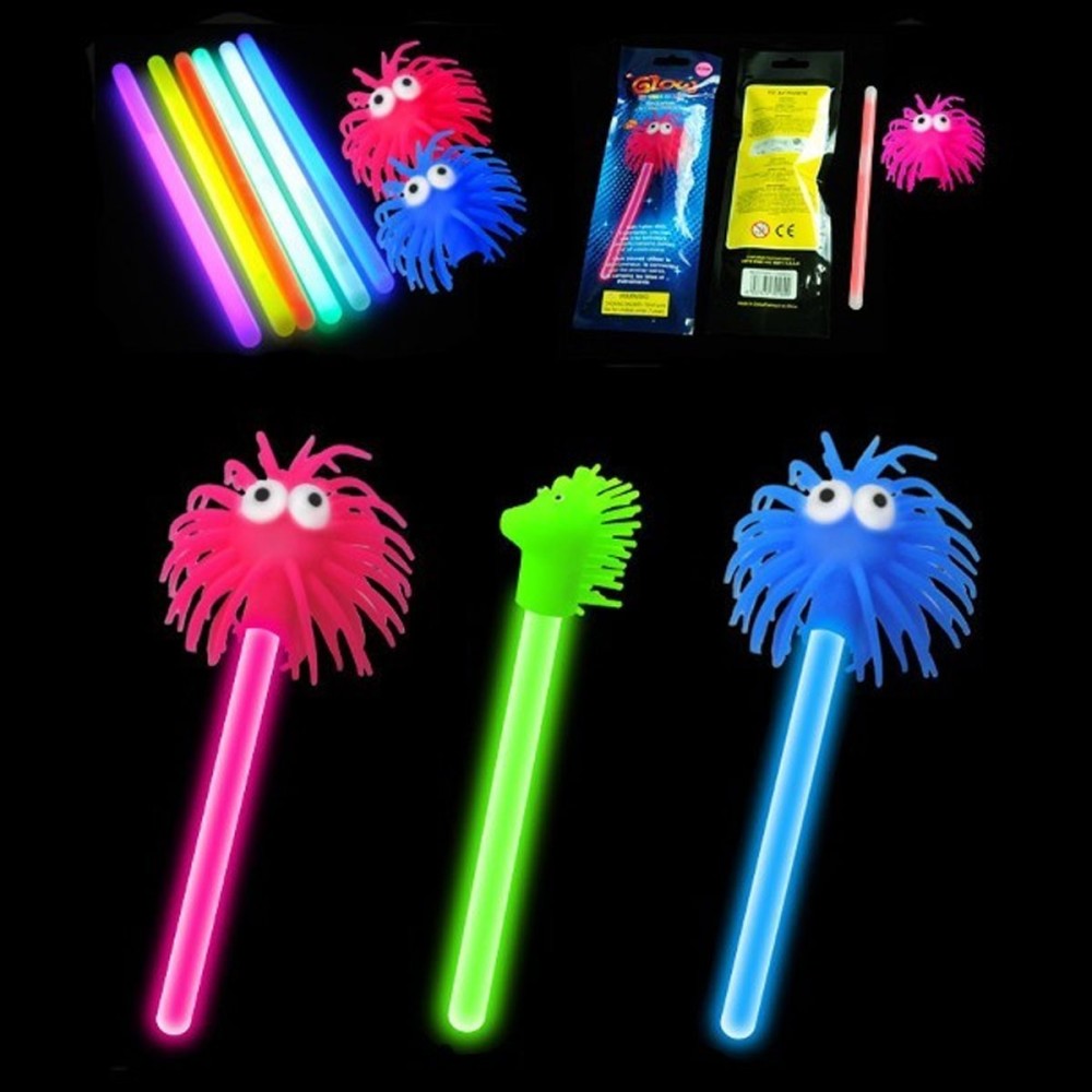 pompones y caballitos luminosos fluorescentes