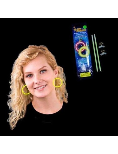 Pendientes fluorescentes redondos circulares aro