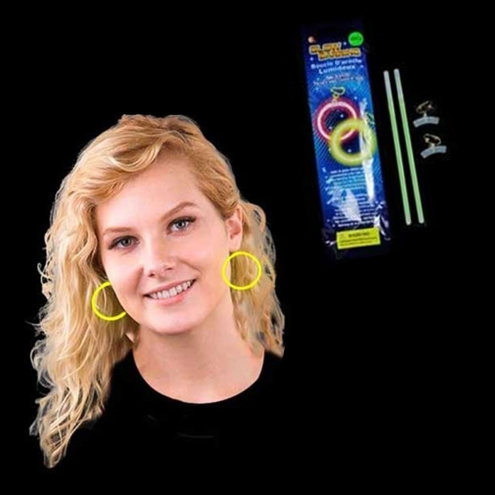 Pendientes fluorescentes redondos circulares aro