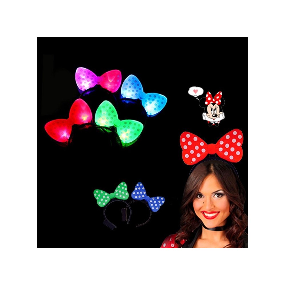 Diademas Luminosas Lazo Minnie Mouse LED