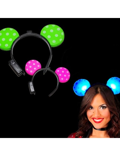 Diademas Fluorescentes Orejas Mickey Mouse LED